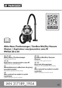 Manual Parkside PNTSA 20-Li B1 Vacuum Cleaner