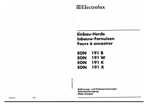 Mode d’emploi Electrolux EON191B Cuisinière