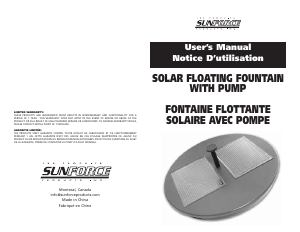 Manual Sunforce Solar Fountain Pump