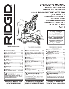 Manual RIDGID R4210 Mitre Saw