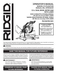 Mode d’emploi RIDGID R4122 Scie à onglet