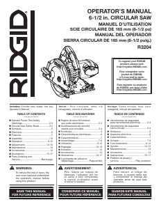 Manual RIDGID R3204 Circular Saw