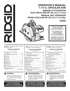 Handleiding RIDGID R3205 Cirkelzaag