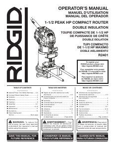 Manual de uso RIDGID R2401 Fresadora de superficie