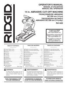 Manual de uso RIDGID R41422 Sierra de corte