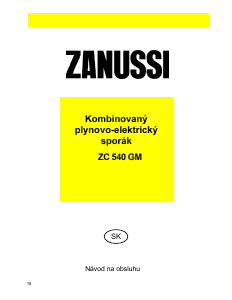 Návod Zanussi ZC540GM Sporák