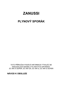 Manuál Zanussi ZC540G SUPER Sporák