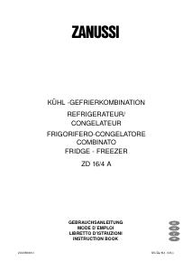 Bedienungsanleitung Zanussi ZD16/4A Kühl-gefrierkombination