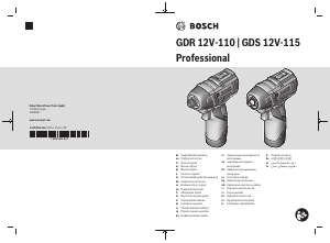 Bruksanvisning Bosch GDR 12V-110 Skruvdragare