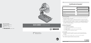 Manual Bosch GCO 2000 Professional Serra de esquadria metal