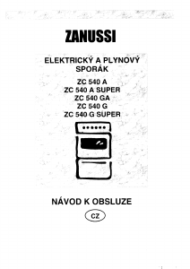 Manuál Zanussi ZC540A SUPER Sporák