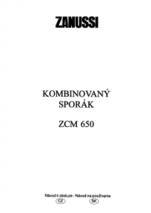 Návod Zanussi ZC650 Sporák