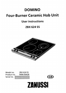 Manual Zanussi ZBX624SS Hob