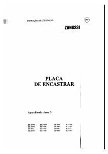 Manual Zanussi ZD31B Placa