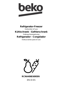 Manual BEKO RCNA406E60XBN Fridge-Freezer