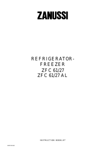 Manual Zanussi ZF61/27 Fridge-Freezer