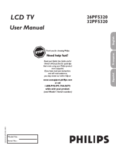 Manual de uso Philips 26PF5320 Televisor de LCD