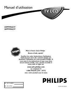 Mode d’emploi Philips 26PF9966 Téléviseur LCD