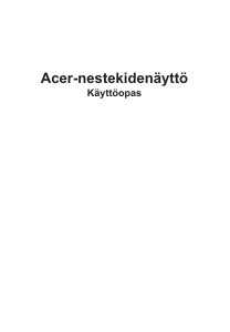 Käyttöohje Acer XV272UX Nestekidenäyttö