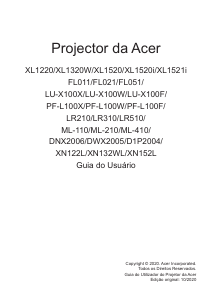Manual Acer XL1220 Projetor