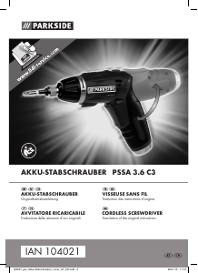 Bedienungsanleitung Parkside PSSA 3.6 C3 Schrauber