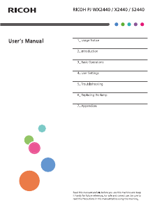 Manual Ricoh PJ X2440 Projector