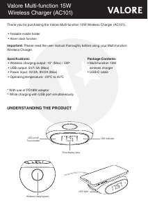 Manual Valore AC101 Wireless Charger