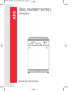 Manual AEG F54750IW Dishwasher