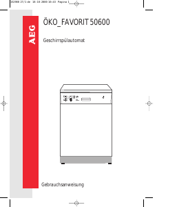 Bedienungsanleitung AEG F50600 Geschirrspüler