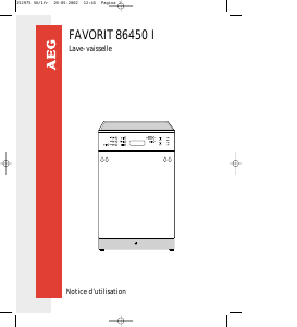 Mode d’emploi AEG F86450IW Lave-vaisselle