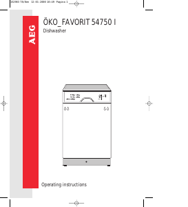 Manual AEG F54750IB Dishwasher