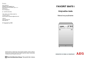 Návod AEG F86470I-A Umývačka riadu