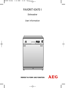 Manual AEG F43470I-W Dishwasher