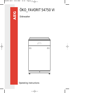 Manual AEG F54750VI Dishwasher