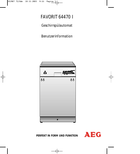 Bedienungsanleitung AEG F64470I-D Geschirrspüler