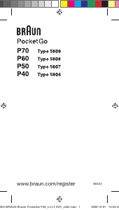 Rokasgrāmata Braun P70 PocketGo Skuveklis