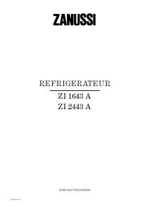 Mode d’emploi Zanussi ZI1643A Réfrigérateur