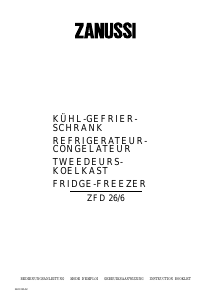 Mode d’emploi Zanussi ZFD26/6 Réfrigérateur combiné