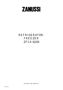 Manual Zanussi ZFCA62/26 Fridge-Freezer