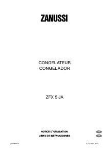 Manual de uso Zanussi ZFX 5 JA Congelador