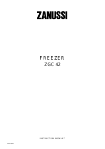 Manual Zanussi ZGC 42 Freezer