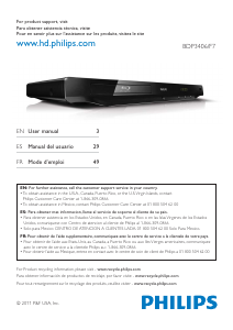 Manual Philips BDP3406 Blu-ray Player