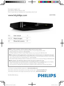 Mode d’emploi Philips BDP2985 Lecteur de blu-ray