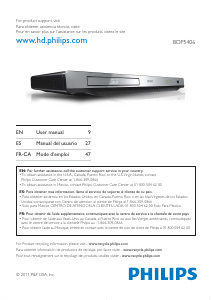 Manual Philips BDP5406 Blu-ray Player