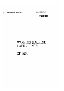Manual Zanussi ZF 521 C Washing Machine