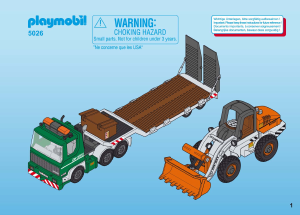 Manual Playmobil set 5026 Construction Low loader with wheel loader