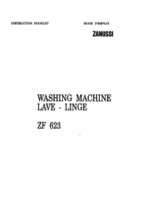 Manual Zanussi ZF 623 Washing Machine