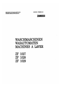 Bedienungsanleitung Zanussi ZF 1029 Waschmaschine