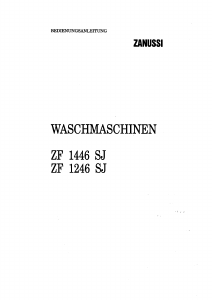 Bedienungsanleitung Zanussi ZF 1246 SJ Waschmaschine