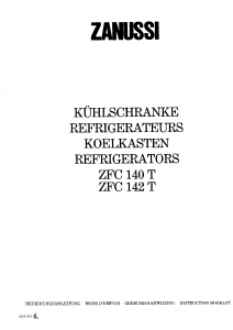 Handleiding Zanussi ZFC142T Koelkast
